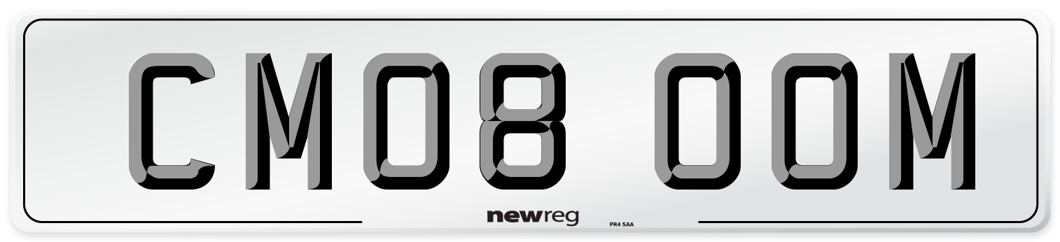 CM08 OOM Number Plate from New Reg